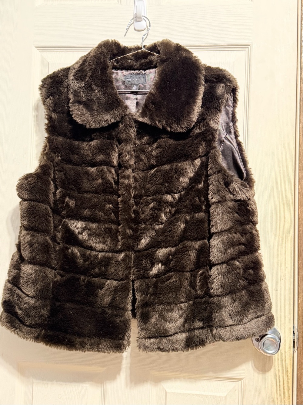 Investments Dark Brown Faux Fur Vest